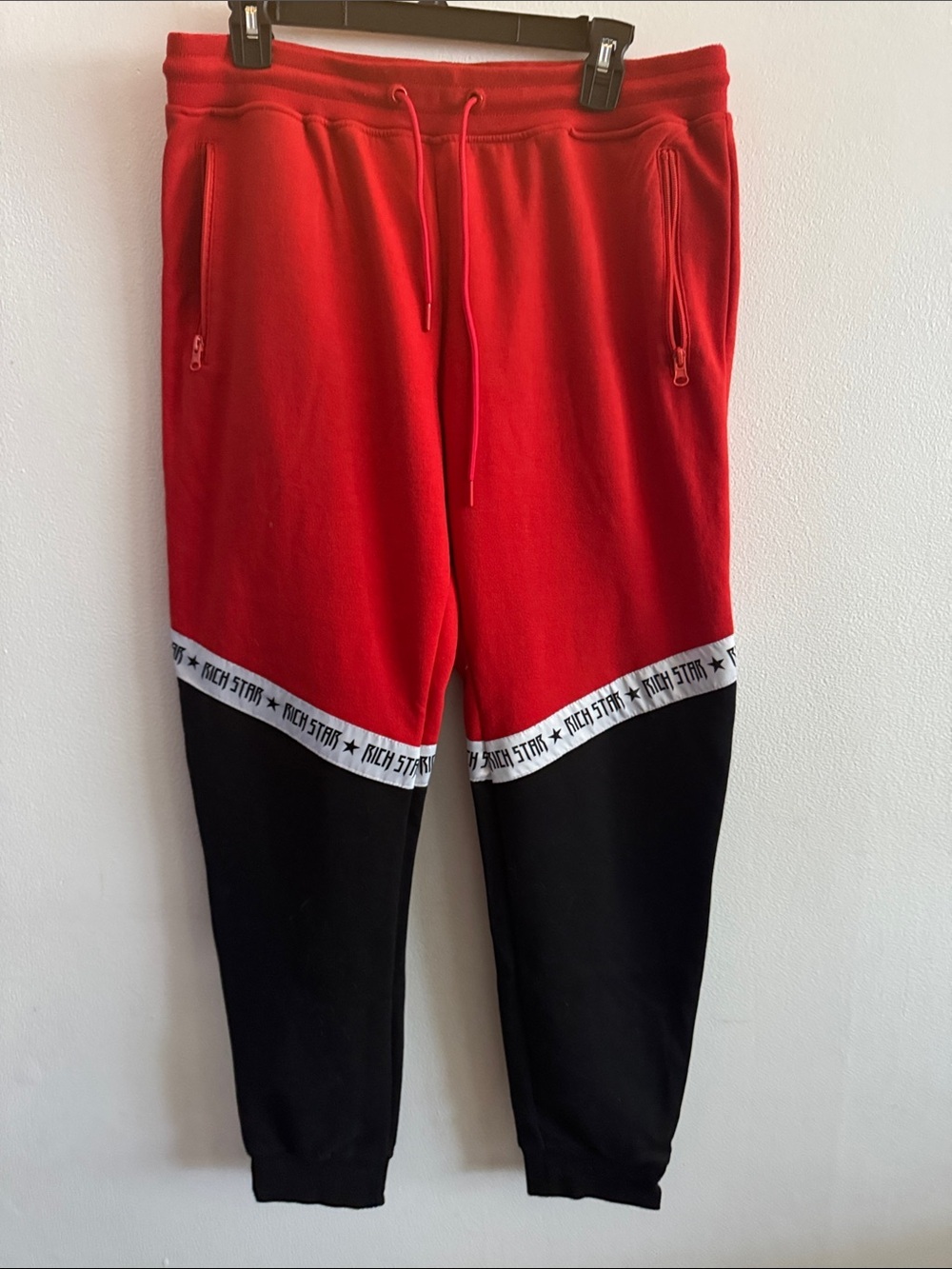 Vintage Rich Star Men's Red & Black Jogger Sweatpants size XL